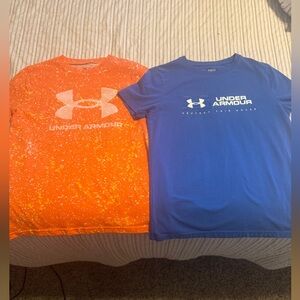 Under Armour Youth Short Sleeve T-shirts size medium Orange & Blue kids boys